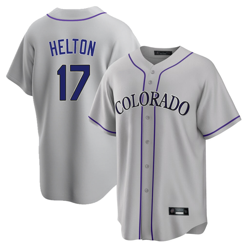 Davalo C.Rockies #17 Todd Helton Player Gray Game Home Stitched Jerseys