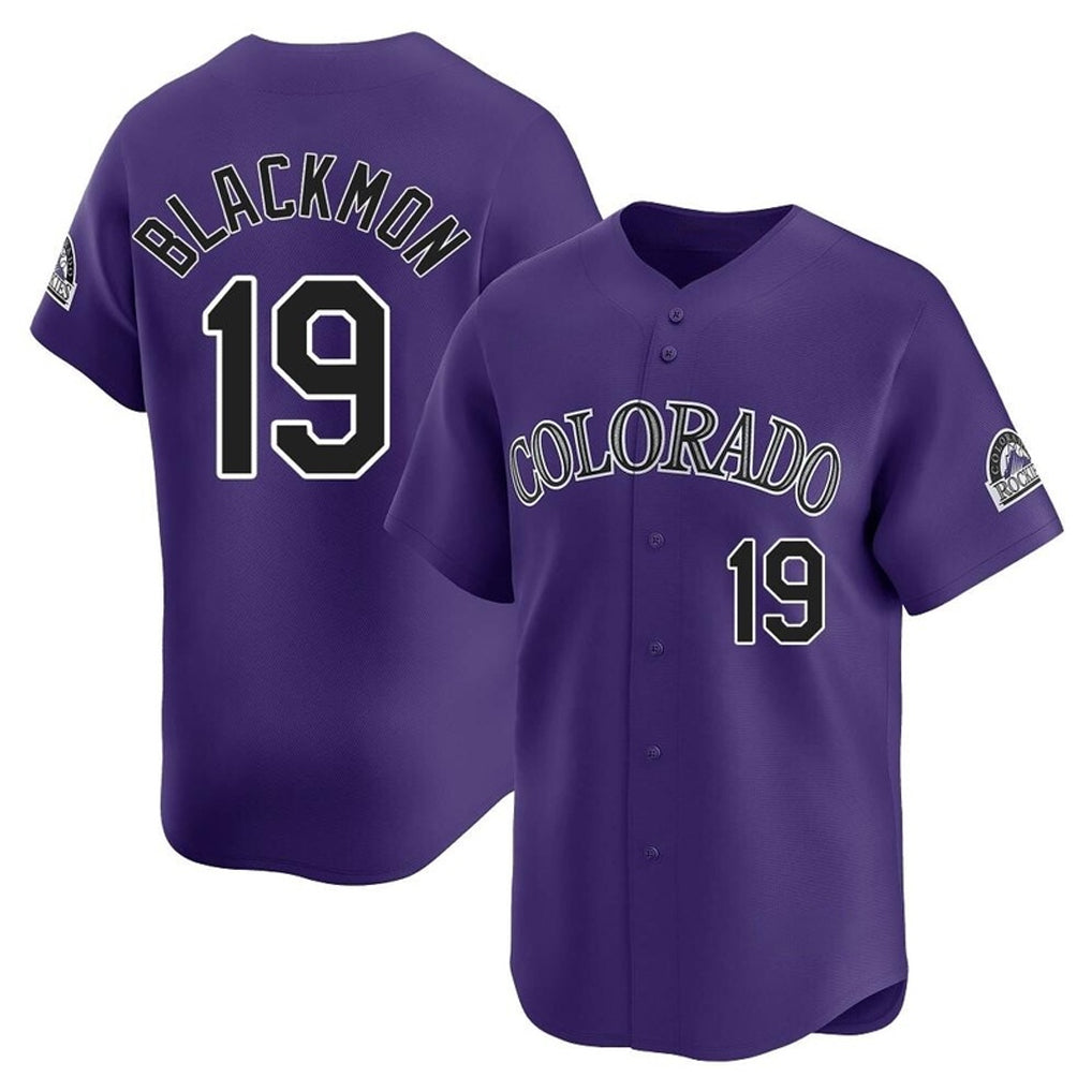Davalo C.Rockies #19 Charlie Blackmon Player Purple Limited Home Stitched Jerseys