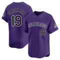 Davalo C.Rockies #19 Charlie Blackmon Player Purple Limited Home Stitched Jerseys