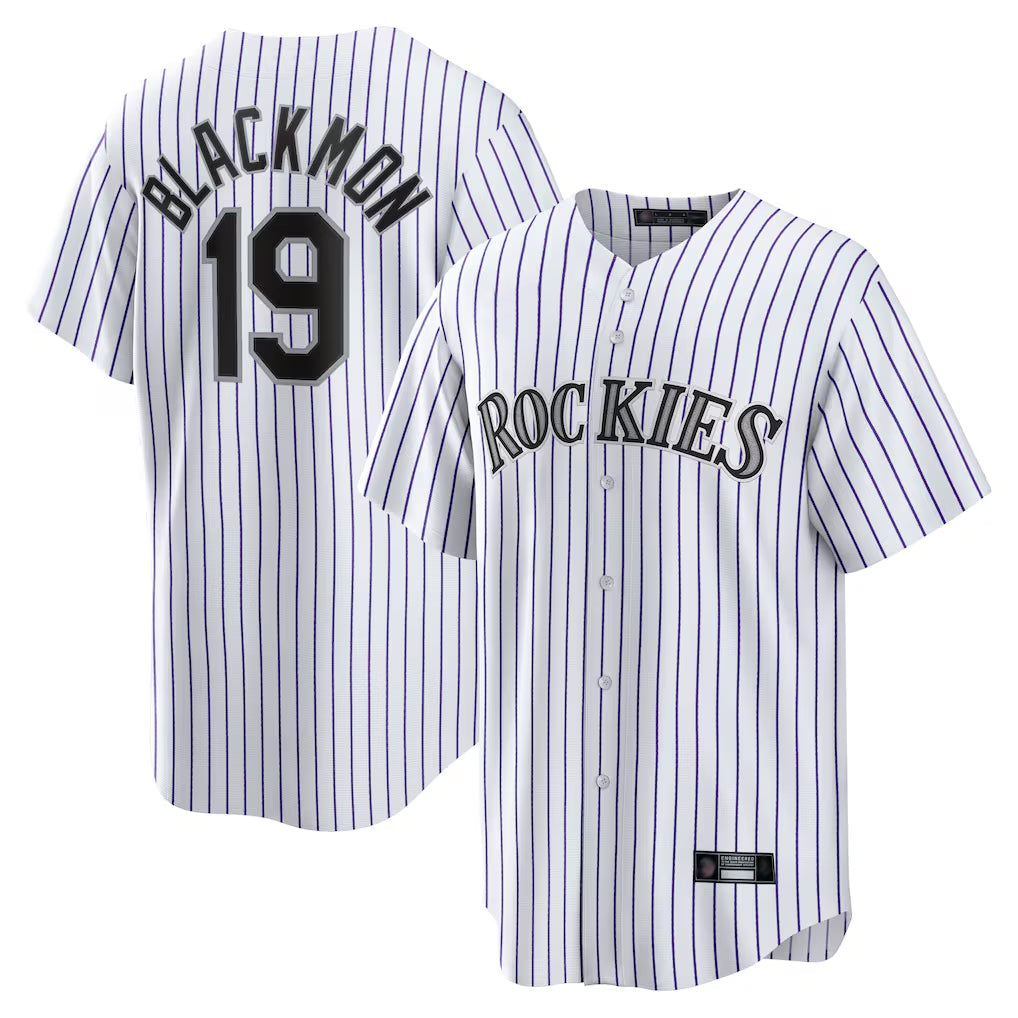 Davalo C.Rockies #19 Charlie Blackmon Player White Game Home Stitched Jerseys