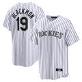 Davalo C.Rockies #19 Charlie Blackmon Player White Game Home Stitched Jerseys
