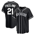 Davalo C.Rockies #21 Kyle Freeland Player Black Fashion Out Home Game Stitched Jerseys