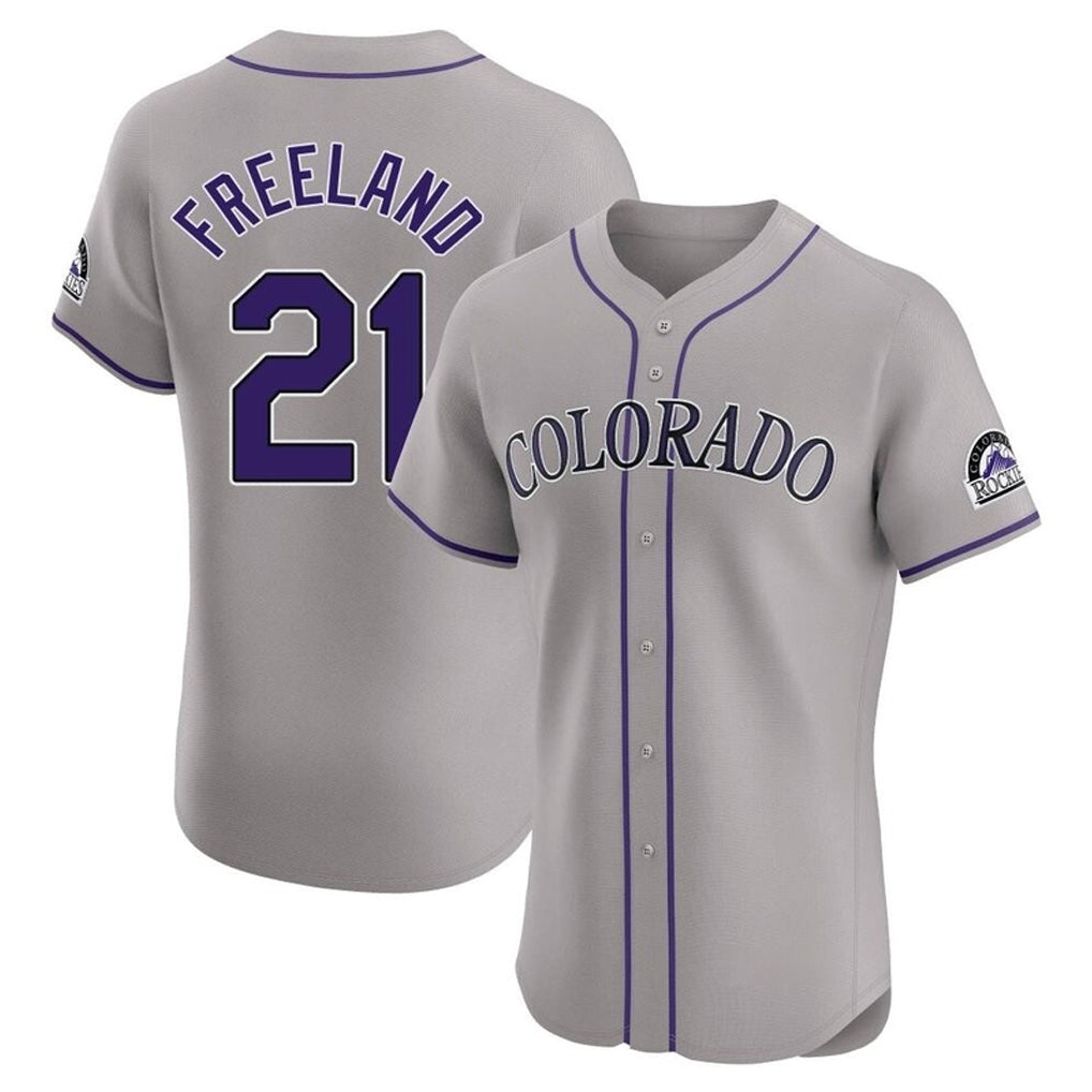 Davalo C.Rockies #21 Kyle Freeland Player Gray Limited Elite Home Stitched Jerseys