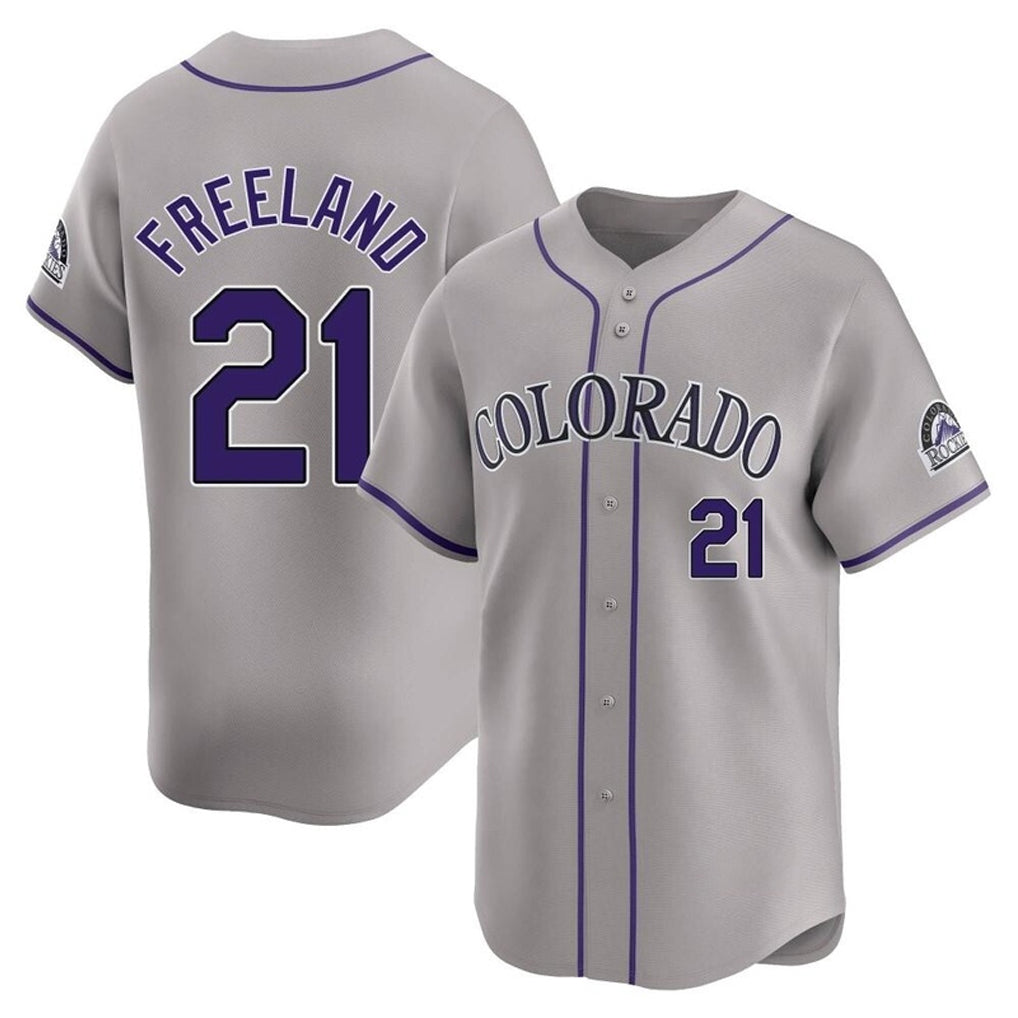 Davalo C.Rockies #21 Kyle Freeland Player Gray Limited Home Stitched Jerseys