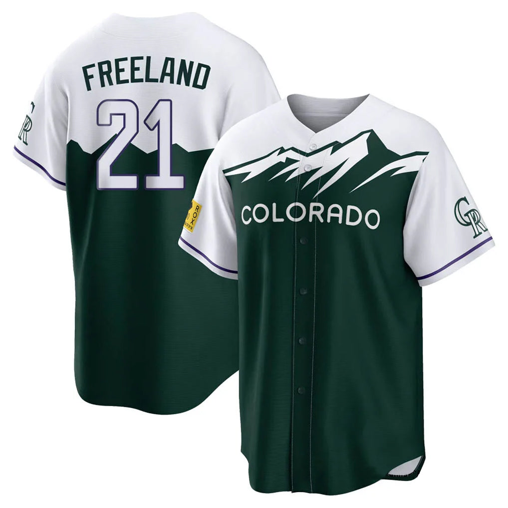 Davalo C.Rockies #21 Kyle Freeland Player Green City Connect Home Game Stitched Jerseys