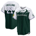 Davalo C.Rockies #21 Kyle Freeland Player Green City Connect Home Game Stitched Jerseys