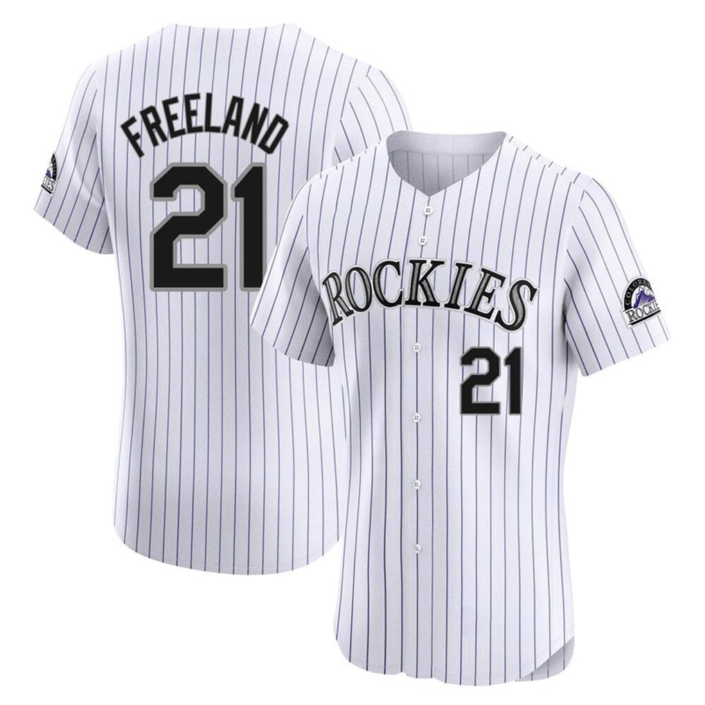 Davalo C.Rockies #21 Kyle Freeland Player White Limited Elite Home Stitched Jerseys
