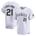 Davalo C.Rockies #21 Kyle Freeland Player White Limited Home Stitched Jerseys