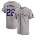 Davalo C.Rockies #22 Mickey Moniak Player Gray Limited Elite Home Stitched Jerseys