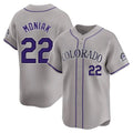 Davalo C.Rockies #22 Mickey Moniak Player Gray Limited Home Stitched Jerseys