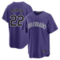 Davalo C.Rockies #22 Mickey Moniak Player Purple Game Home Stitched Jerseys