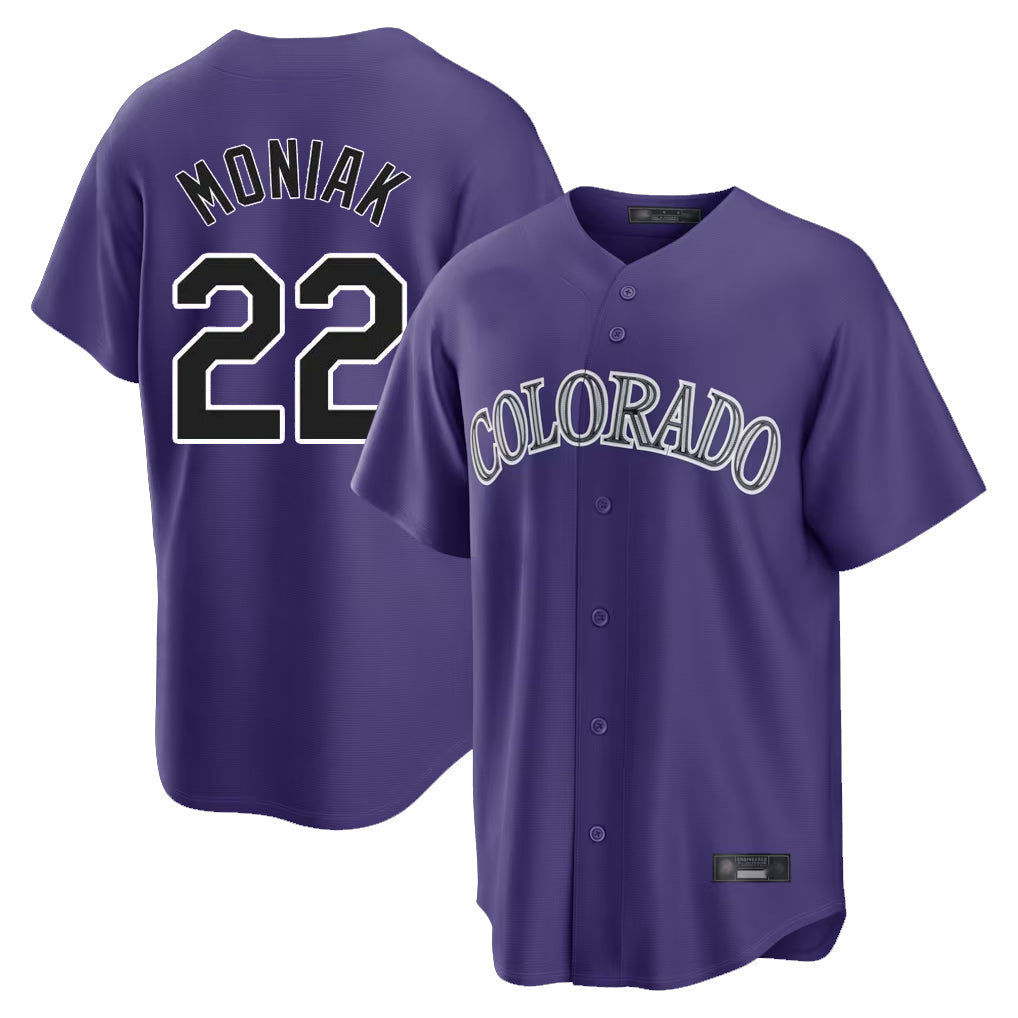 Davalo C.Rockies #22 Mickey Moniak Player Purple Game Home Stitched Jerseys