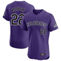 Davalo C.Rockies #22 Mickey Moniak Player Purple Limited Elite Home Stitched Jerseys
