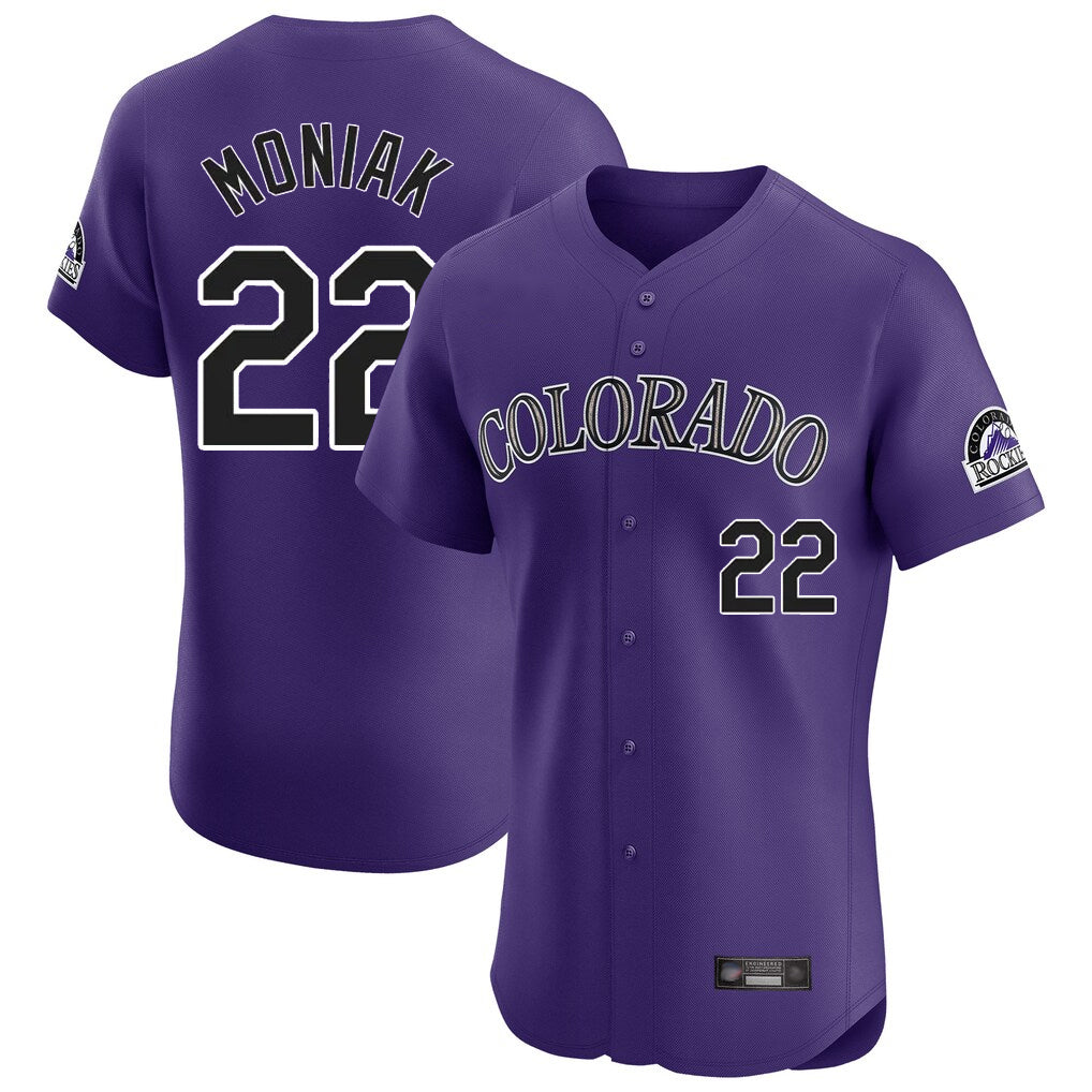 Davalo C.Rockies #22 Mickey Moniak Player Purple Limited Elite Home Stitched Jerseys