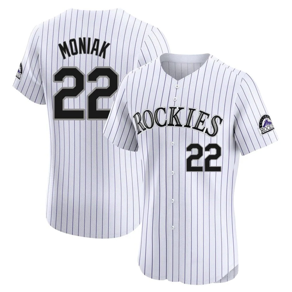 Davalo C.Rockies #22 Mickey Moniak Player White Limited Elite Home Stitched Jerseys