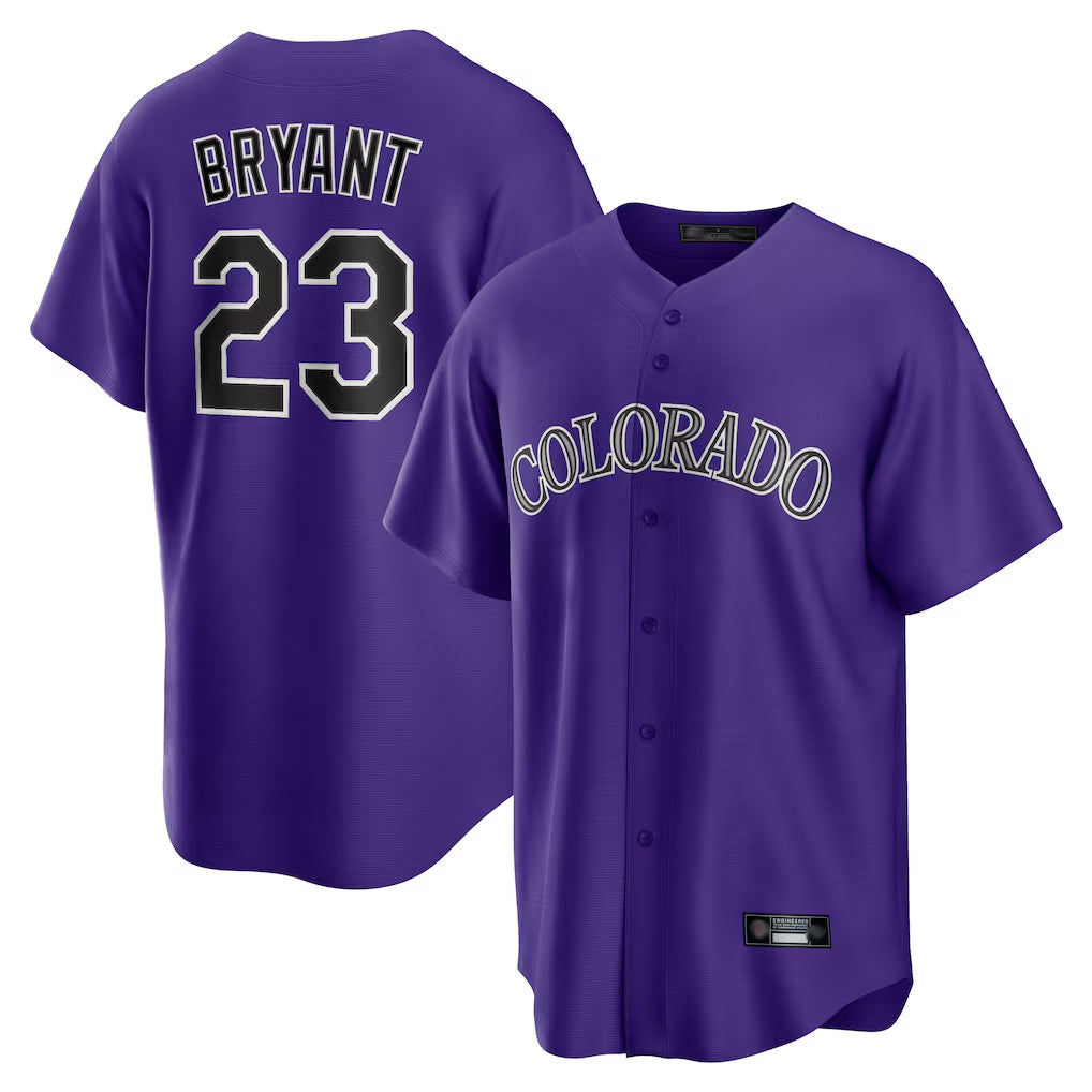 Davalo C.Rockies #23 Kris Bryant Player Purple Game Home Stitched Jerseys