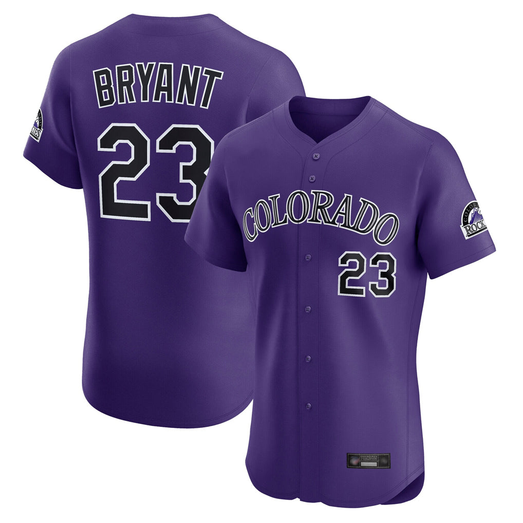 Davalo C.Rockies #23 Kris Bryant Player Purple Limited Elite Home Stitched Jerseys