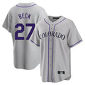 Davalo C.Rockies #27 Jordan Beck Player Gray Game Home Stitched Jerseys