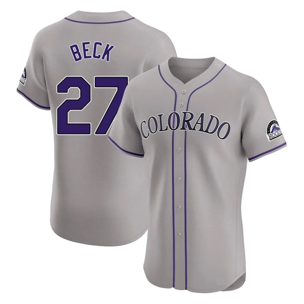 Davalo C.Rockies #27 Jordan Beck Player Gray Limited Elite Home Stitched Jerseys
