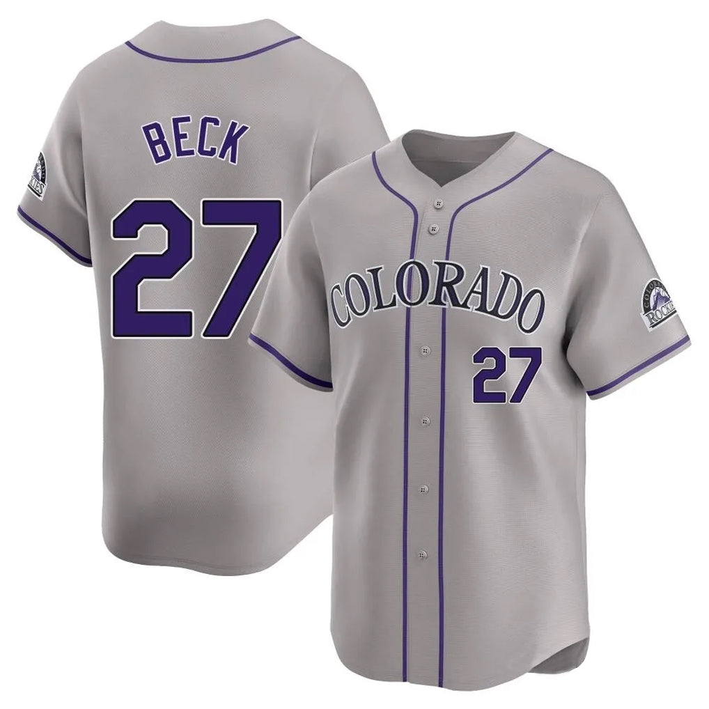 Davalo C.Rockies #27 Jordan Beck Player Gray Limited Home Stitched Jerseys
