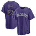 Davalo C.Rockies #27 Jordan Beck Player Purple Game Home Stitched Jerseys