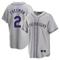 Davalo C.Rockies #2 Tyler Freeman Player Gray Game Home Stitched Jerseys