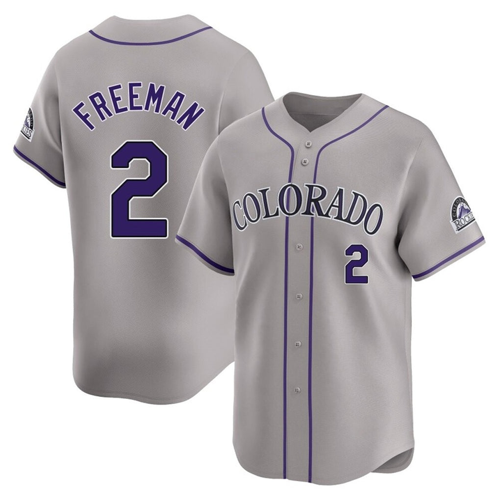 Davalo C.Rockies #2 Tyler Freeman Player Gray Limited Home Stitched Jerseys