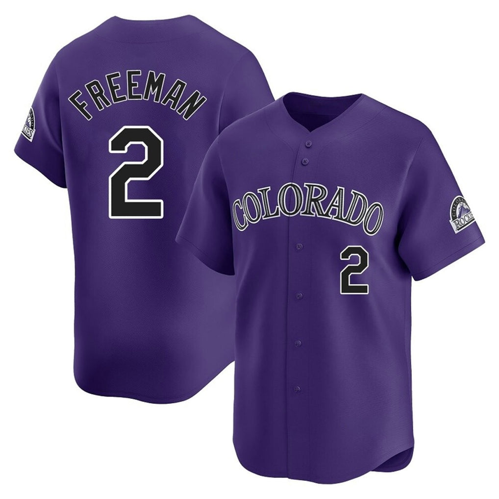 Davalo C.Rockies #2 Tyler Freeman Player Purple Limited Home Stitched Jerseys