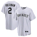 Davalo C.Rockies #2 Tyler Freeman Player White Game Home Stitched Jerseys