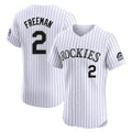 Davalo C.Rockies #2 Tyler Freeman Player White Limited Elite Home Stitched Jerseys