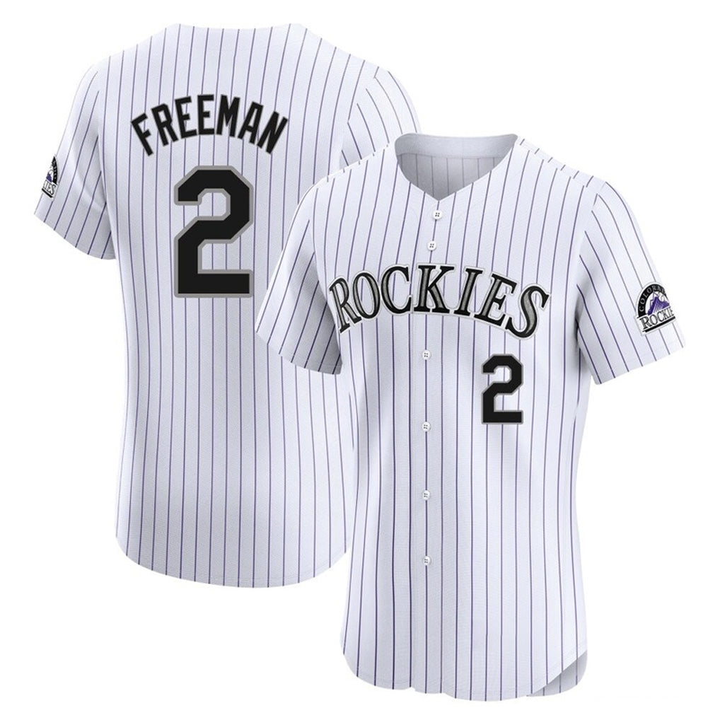 Davalo C.Rockies #2 Tyler Freeman Player White Limited Elite Home Stitched Jerseys