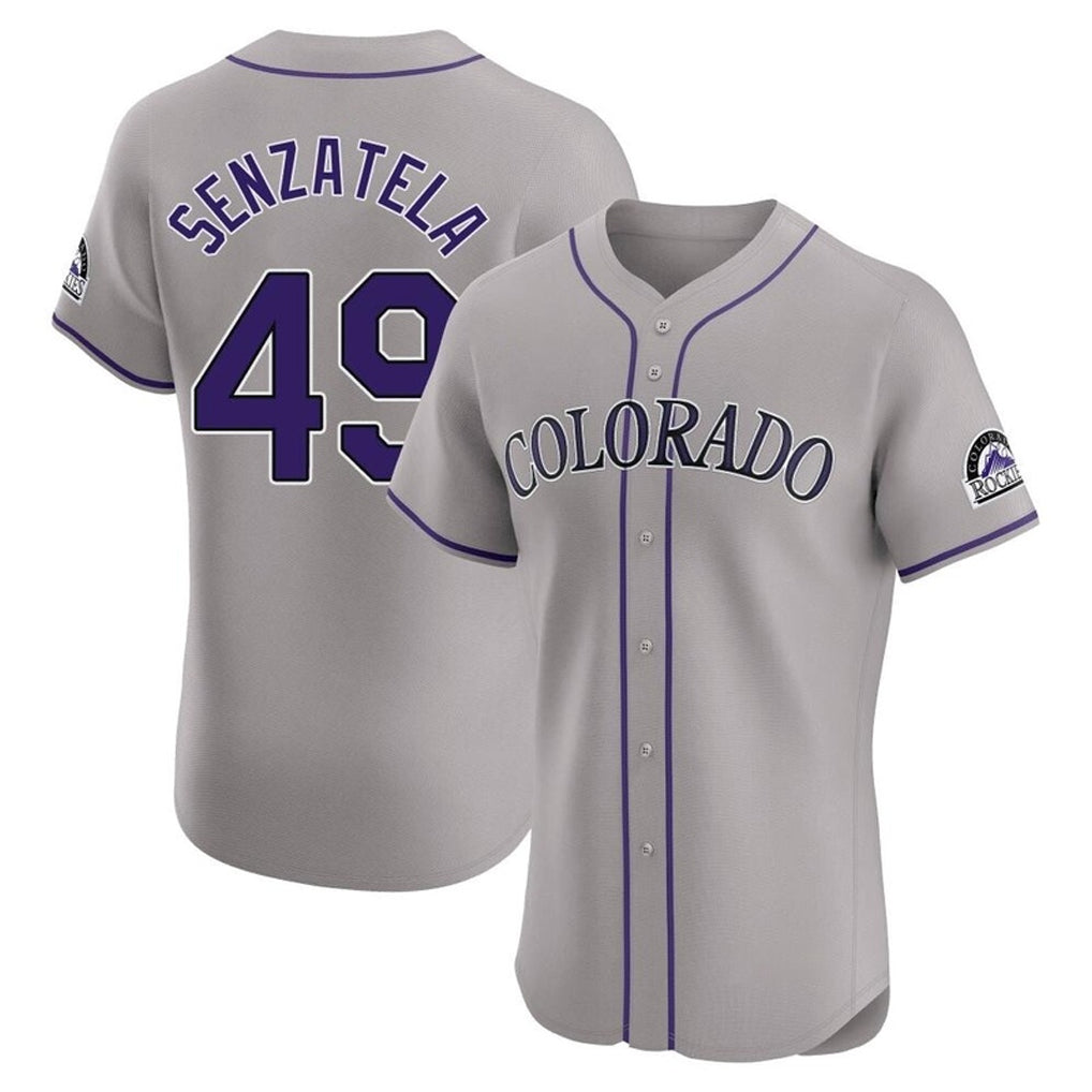 Davalo C.Rockies #49 Antonio Senzatela Player Gray Limited Elite Home Stitched Jerseys