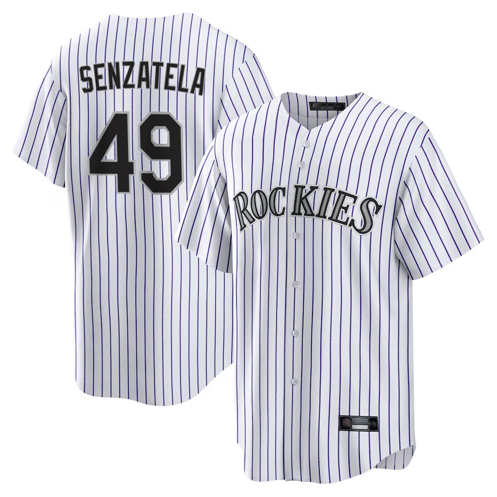 Davalo C.Rockies #49 Antonio Senzatela Player White Game Home Stitched Jerseys