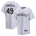 Davalo C.Rockies #49 Antonio Senzatela Player White Game Home Stitched Jerseys