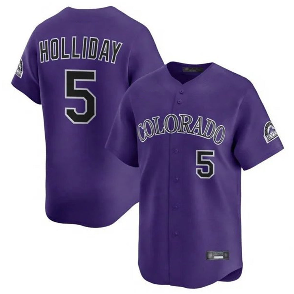 Davalo C.Rockies #5 Matt Holliday Player Purple Limited Home Stitched Jerseys