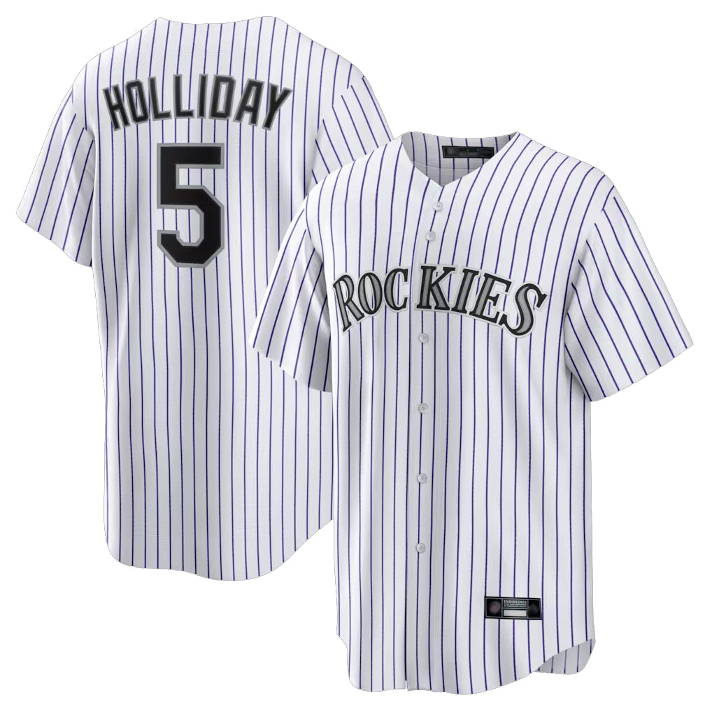 Davalo C.Rockies #5 Matt Holliday Player White Game Home Stitched Jerseys