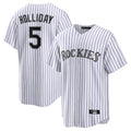 Davalo C.Rockies #5 Matt Holliday Player White Game Home Stitched Jerseys