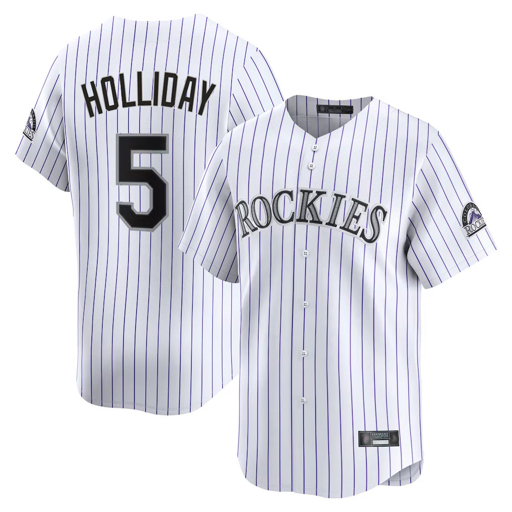 Davalo C.Rockies #5 Matt Holliday Player White Limited Home Stitched Jerseys