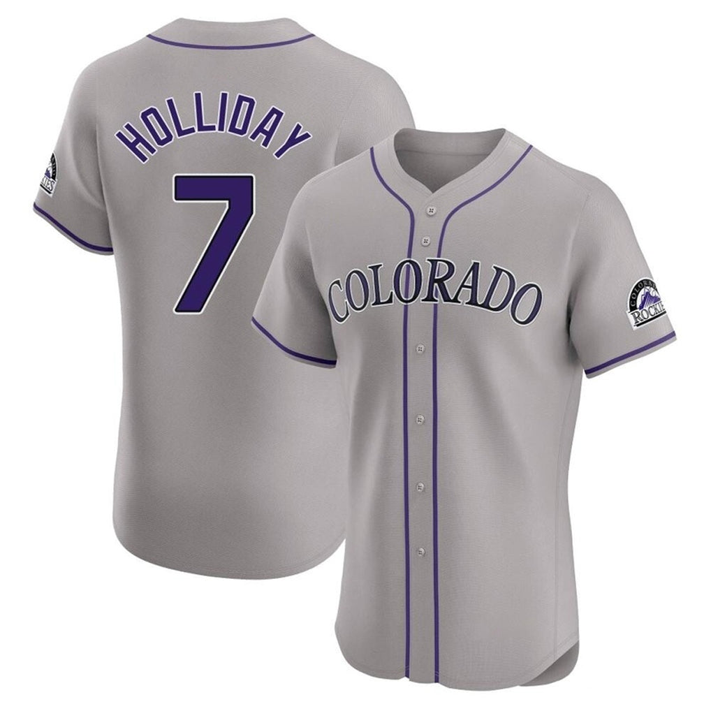 Davalo C.Rockies #7 Matt Holliday Player Gray Limited Elite Home Stitched Jerseys