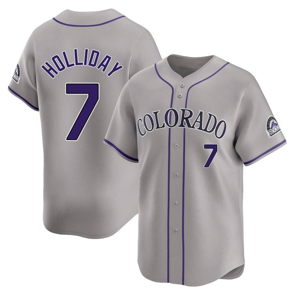 Davalo C.Rockies #7 Matt Holliday Player Gray Limited Home Stitched Jerseys