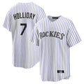 Davalo C.Rockies #7 Matt Holliday Player White Game Home Stitched Jerseys