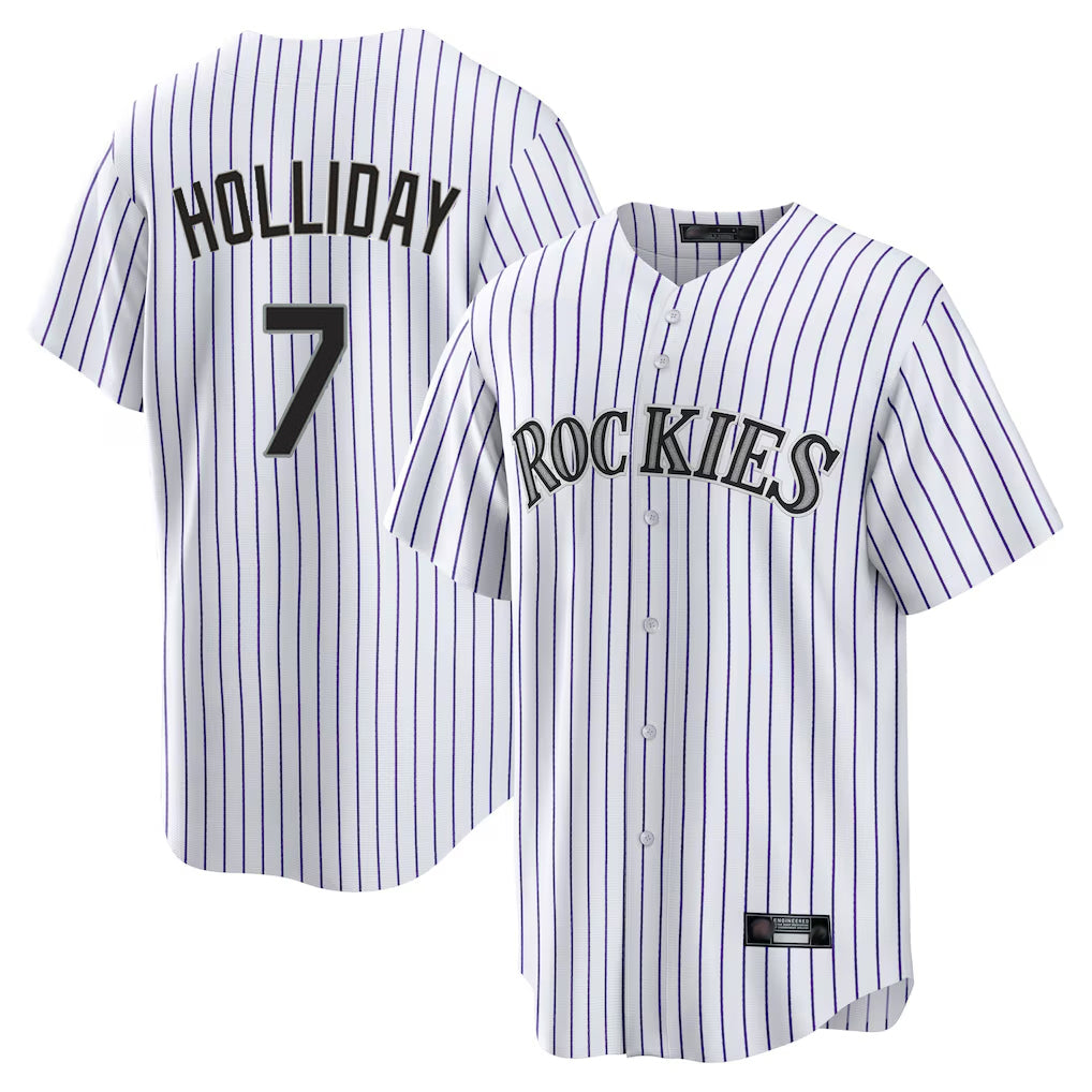 Davalo C.Rockies #7 Matt Holliday Player White Game Home Stitched Jerseys