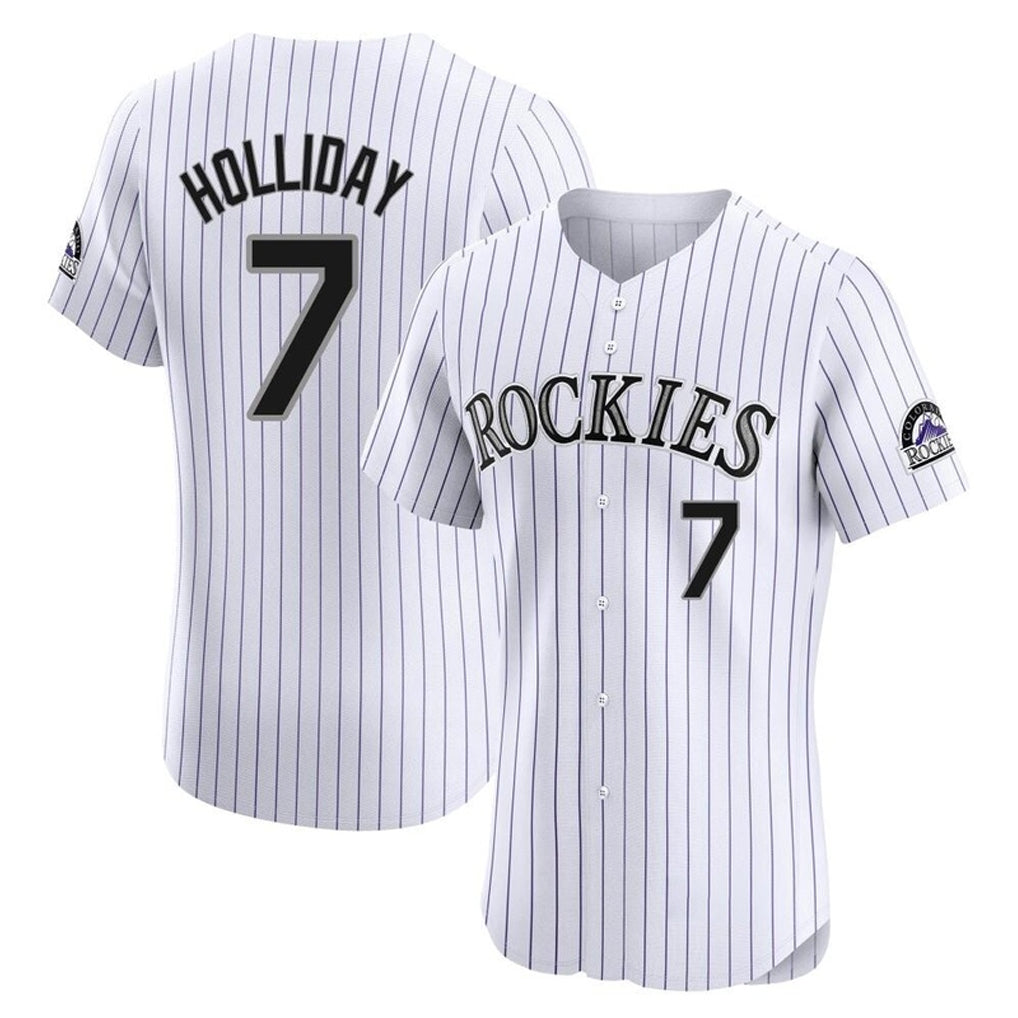 Davalo C.Rockies #7 Matt Holliday Player White Limited Elite Home Stitched Jerseys