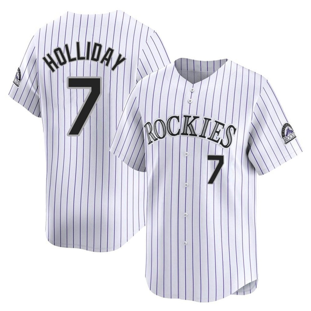 Davalo C.Rockies #7 Matt Holliday Player White Limited Home Stitched Jerseys