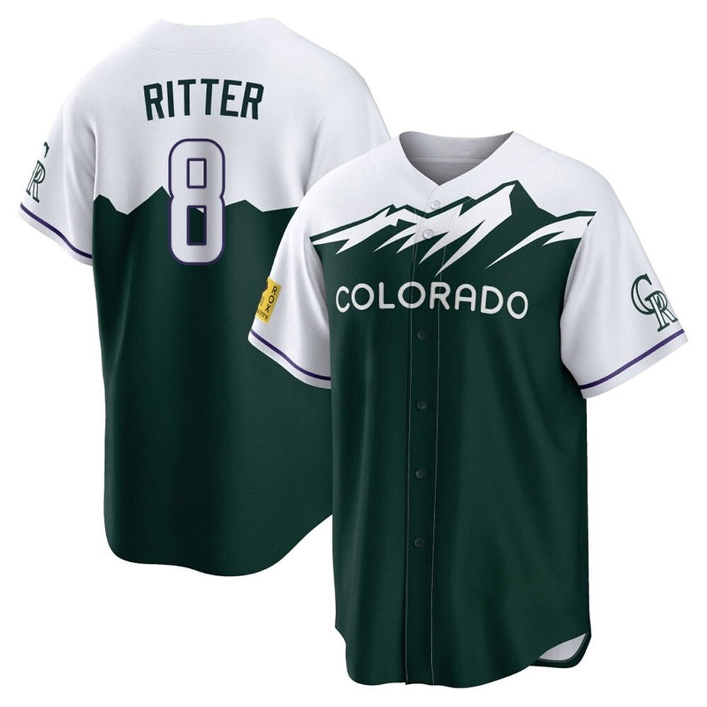 Davalo C.Rockies #8 Ryan Ritter Player Green City Connect Home Game Stitched Jerseys