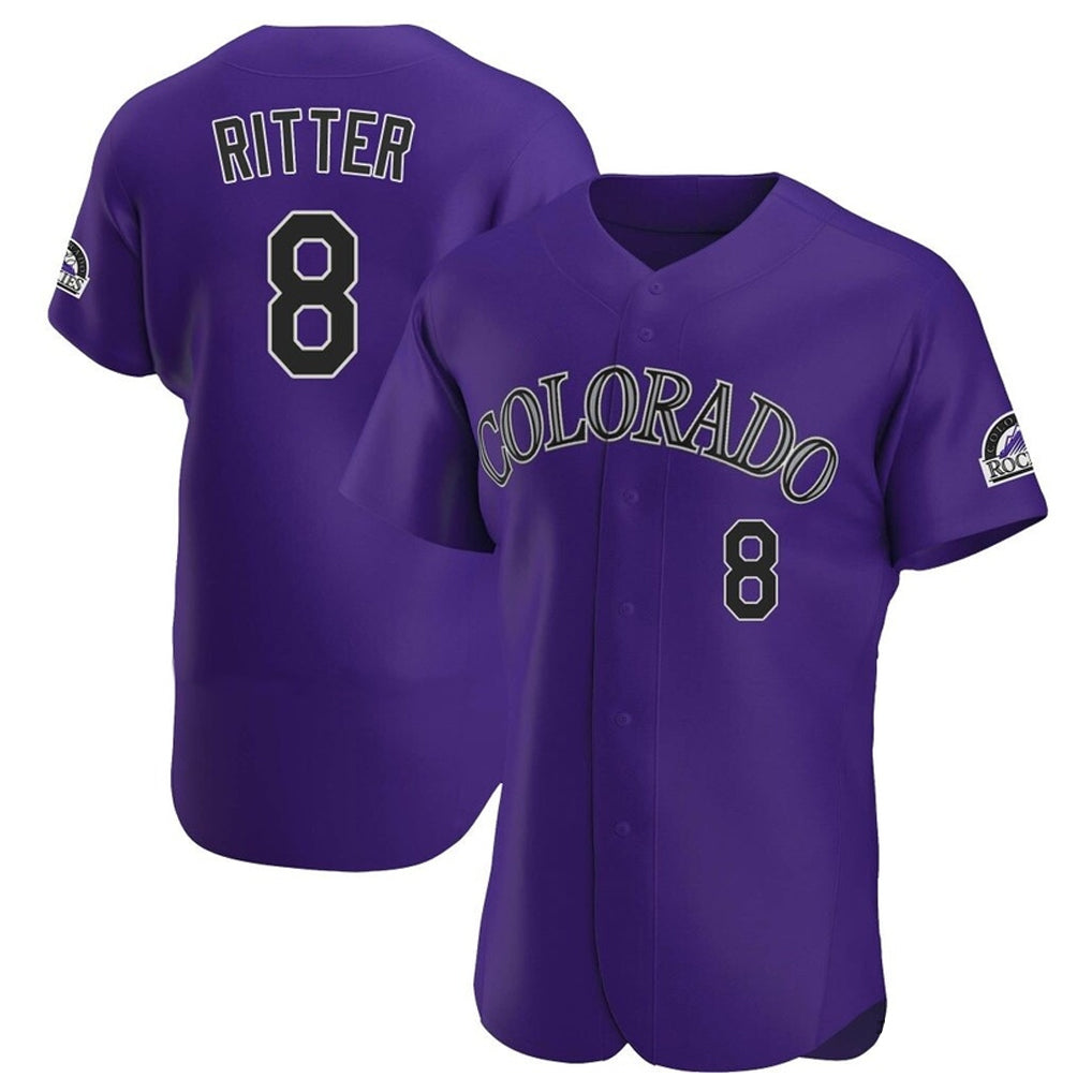 Davalo C.Rockies #8 Ryan Ritter Player Purple Limited Elite Home Stitched Jerseys