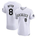 Davalo C.Rockies #8 Ryan Ritter Player White Limited Elite Home Stitched Jerseys