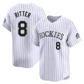 Davalo C.Rockies #8 Ryan Ritter Player White Limited Home Stitched Jerseys