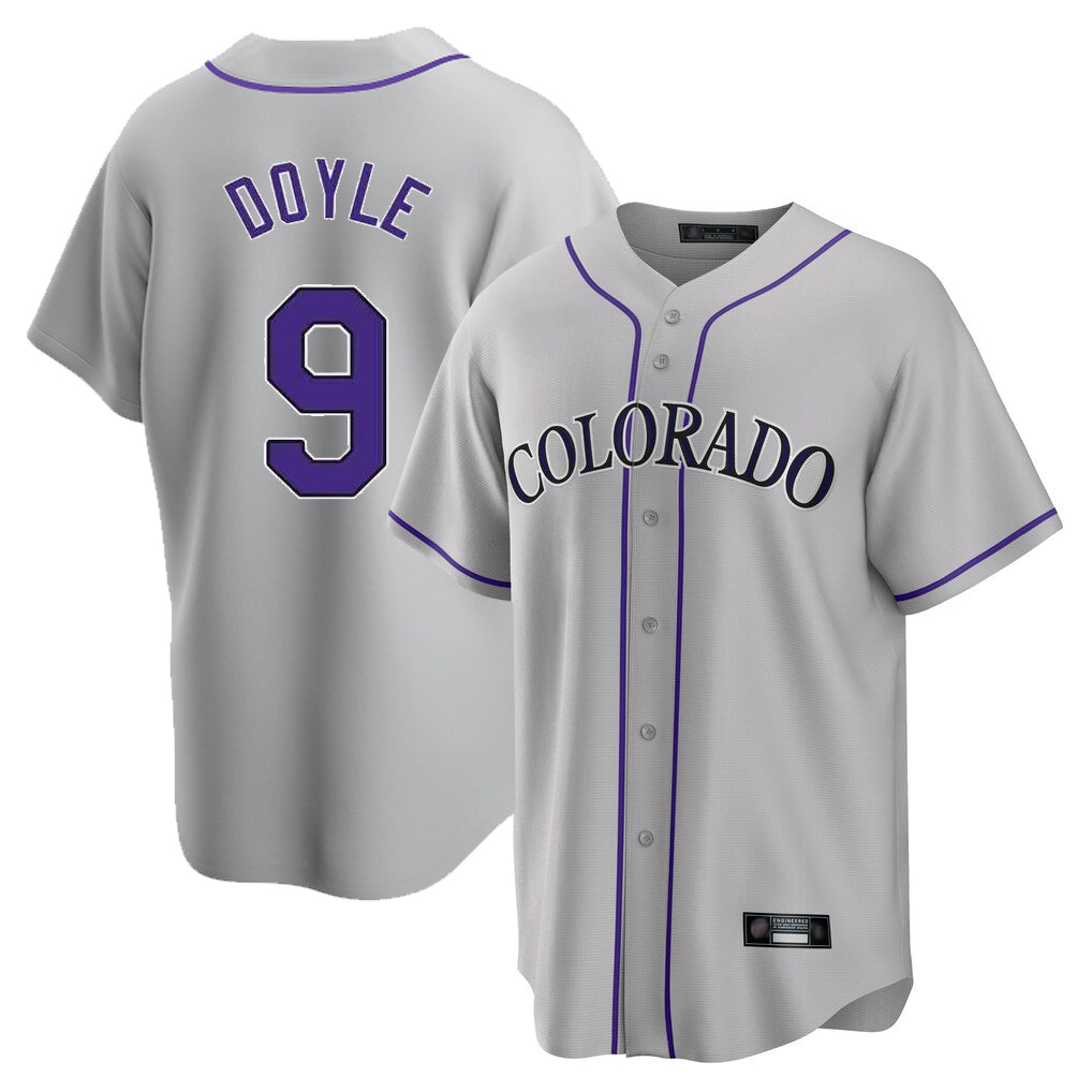 Davalo C.Rockies #9 Brenton Doyle Player Gray Game Home Stitched Jerseys