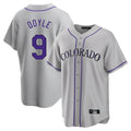Davalo C.Rockies #9 Brenton Doyle Player Gray Game Home Stitched Jerseys